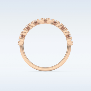 Beautiful Half Eternity Wedding Band with 0.46 CT Round Cut Moissanite