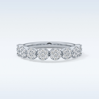 Beautiful Half Eternity Wedding Band with 0.46 CT Round Cut Moissanite