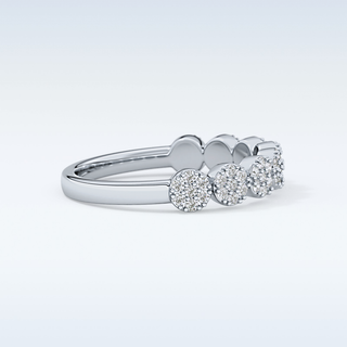 Beautiful Half Eternity Wedding Band with 0.46 CT Round Cut Moissanite