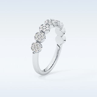 Beautiful Half Eternity Wedding Band with 0.46 CT Round Cut Moissanite