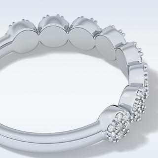 Beautiful Half Eternity Wedding Band with 0.46 CT Round Cut Moissanite
