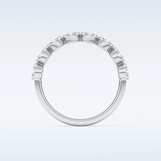 Beautiful Half Eternity Wedding Band with 0.46 CT Round Cut Moissanite