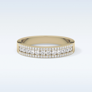 Beautiful Half Eternity Wedding Band with 0.6 CT Round Cut Moissanite
