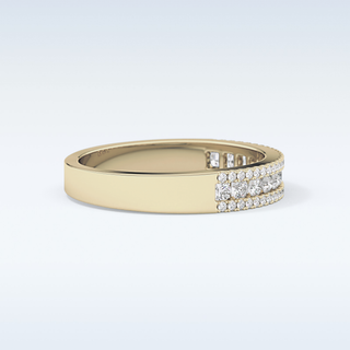 Beautiful Half Eternity Wedding Band with 0.6 CT Round Cut Moissanite