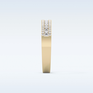 Beautiful Half Eternity Wedding Band with 0.6 CT Round Cut Moissanite