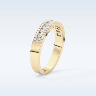 Beautiful Half Eternity Wedding Band with 0.6 CT Round Cut Moissanite