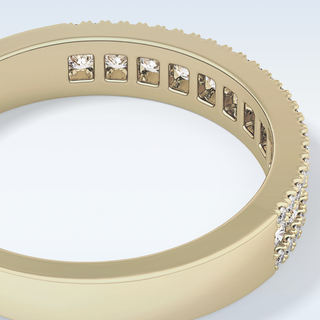 Beautiful Half Eternity Wedding Band with 0.6 CT Round Cut Moissanite