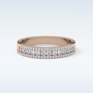 Beautiful Half Eternity Wedding Band with 0.6 CT Round Cut Moissanite