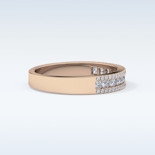 Beautiful Half Eternity Wedding Band with 0.6 CT Round Cut Moissanite