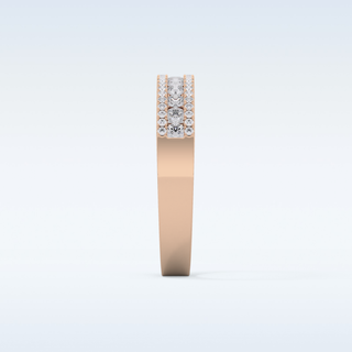 Beautiful Half Eternity Wedding Band with 0.6 CT Round Cut Moissanite