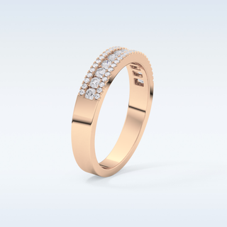Beautiful Half Eternity Wedding Band with 0.6 CT Round Cut Moissanite