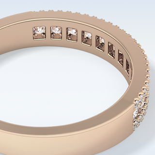 Beautiful Half Eternity Wedding Band with 0.6 CT Round Cut Moissanite