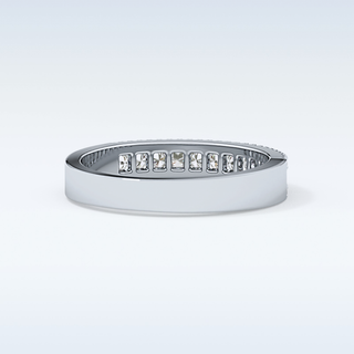 Beautiful Half Eternity Wedding Band with 0.6 CT Round Cut Moissanite