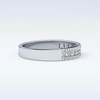 Beautiful Half Eternity Wedding Band with 0.6 CT Round Cut Moissanite