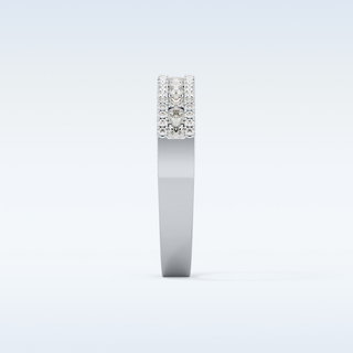 Beautiful Half Eternity Wedding Band with 0.6 CT Round Cut Moissanite