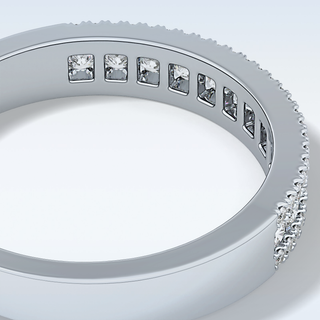 Beautiful Half Eternity Wedding Band with 0.6 CT Round Cut Moissanite