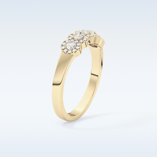 Beautiful 5 Stones & Halo Wedding Band with 0.53 CT Round Cut Moissanite