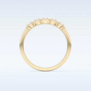 Beautiful 5 Stones & Halo Wedding Band with 0.53 CT Round Cut Moissanite