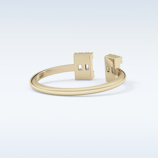 Beautiful Open Style  Wedding Band with 0.34 CT Round & Emerald Cut Moissanite