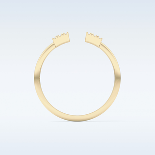 Beautiful Open Style  Wedding Band with 0.34 CT Round & Emerald Cut Moissanite