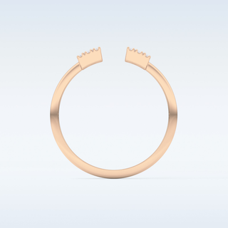 Beautiful Open Style  Wedding Band with 0.34 CT Round & Emerald Cut Moissanite