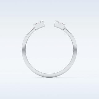 Beautiful Open Style  Wedding Band with 0.34 CT Round & Emerald Cut Moissanite