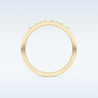 Beautiful Alternative Setting Wedding Band with 0.31 CT Round & Baguette Cut Moissanite