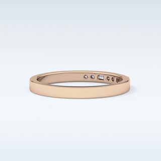 Beautiful Alternative Setting Wedding Band with 0.31 CT Round & Baguette Cut Moissanite