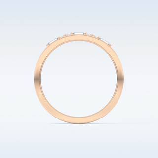 Beautiful Alternative Setting Wedding Band with 0.31 CT Round & Baguette Cut Moissanite