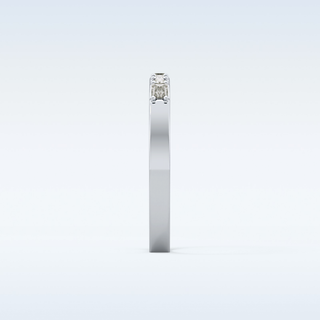 Beautiful Alternative Setting Wedding Band with 0.31 CT Round & Baguette Cut Moissanite