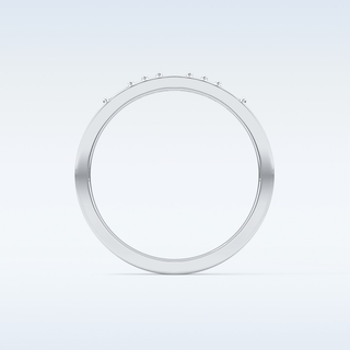 Beautiful Alternative Setting Wedding Band with 0.31 CT Round & Baguette Cut Moissanite
