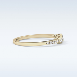 Beautiful Multi Stone Wedding Band with 0.3 CT Round & Emerald Cut Moissanite