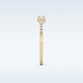 Beautiful Multi Stone Wedding Band with 0.3 CT Round & Emerald Cut Moissanite
