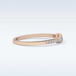 Beautiful Multi Stone Wedding Band with 0.3 CT Round & Emerald Cut Moissanite