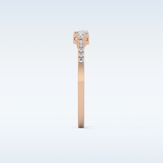 Beautiful Multi Stone Wedding Band with 0.3 CT Round & Emerald Cut Moissanite