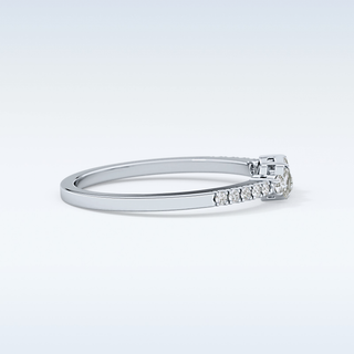 Beautiful Multi Stone Wedding Band with 0.3 CT Round & Emerald Cut Moissanite