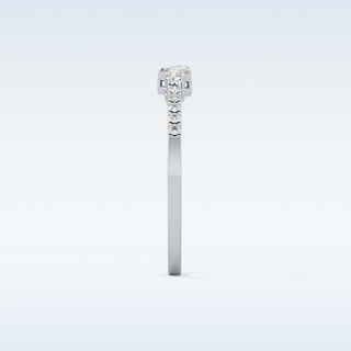 Beautiful Multi Stone Wedding Band with 0.3 CT Round & Emerald Cut Moissanite