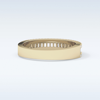 Beautiful Channel Wedding Band with 0.72 CT Round & Baguette Cut Moissanite