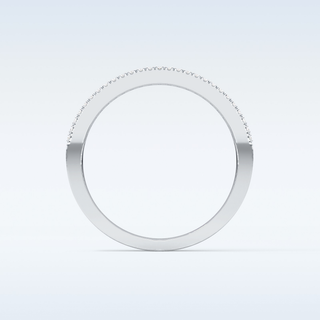 Beautiful Channel Wedding Band with 0.72 CT Round & Baguette Cut Moissanite