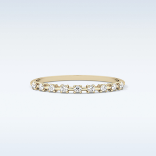 Beautiful Half Eternity Wedding Band with 0.17 CT Round Cut Moissanite
