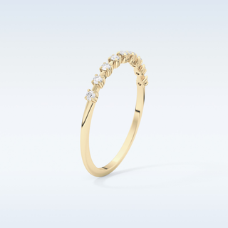 Beautiful Half Eternity Wedding Band with 0.17 CT Round Cut Moissanite