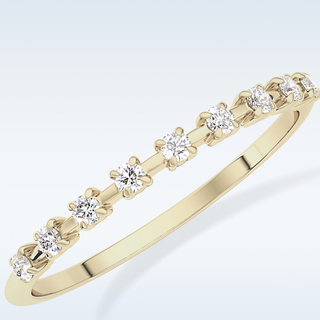 Beautiful Half Eternity Wedding Band with 0.17 CT Round Cut Moissanite