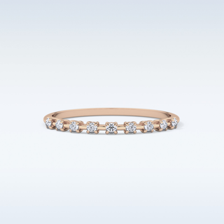 Beautiful Half Eternity Wedding Band with 0.17 CT Round Cut Moissanite