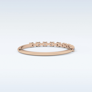 Beautiful Half Eternity Wedding Band with 0.17 CT Round Cut Moissanite