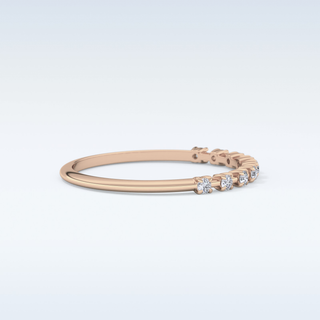 Beautiful Half Eternity Wedding Band with 0.17 CT Round Cut Moissanite