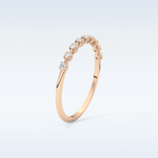Beautiful Half Eternity Wedding Band with 0.17 CT Round Cut Moissanite
