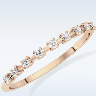 Beautiful Half Eternity Wedding Band with 0.17 CT Round Cut Moissanite