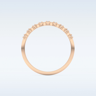 Beautiful Half Eternity Wedding Band with 0.17 CT Round Cut Moissanite