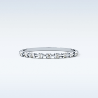 Beautiful Half Eternity Wedding Band with 0.17 CT Round Cut Moissanite