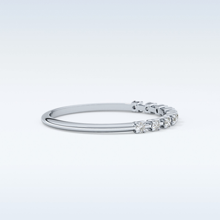 Beautiful Half Eternity Wedding Band with 0.17 CT Round Cut Moissanite